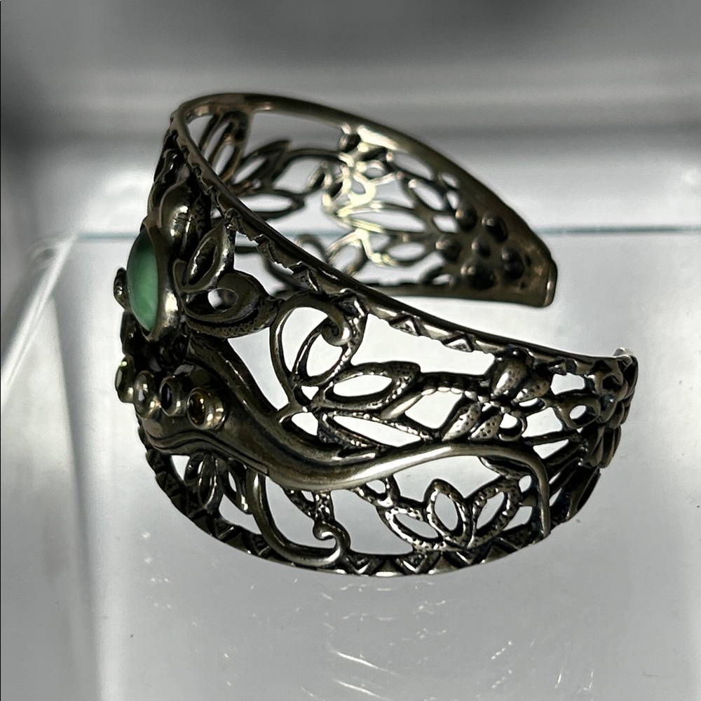 NWOT Carolyn Pollack Sterling Silver Multi Gemstone Playful Otter Cuff Bracelet - Picture 4 of 11